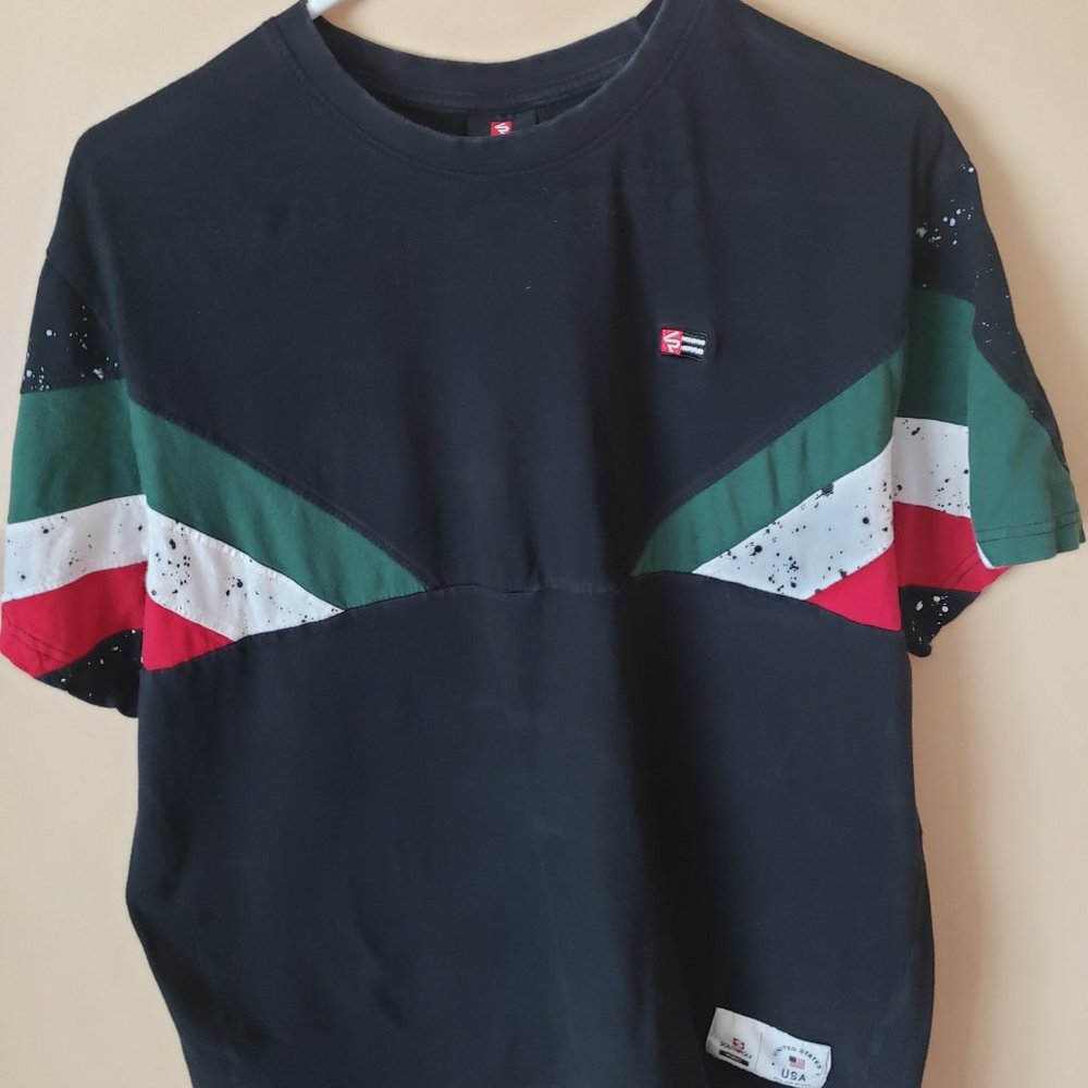 South Pole Black Multicolored T-Shirt
